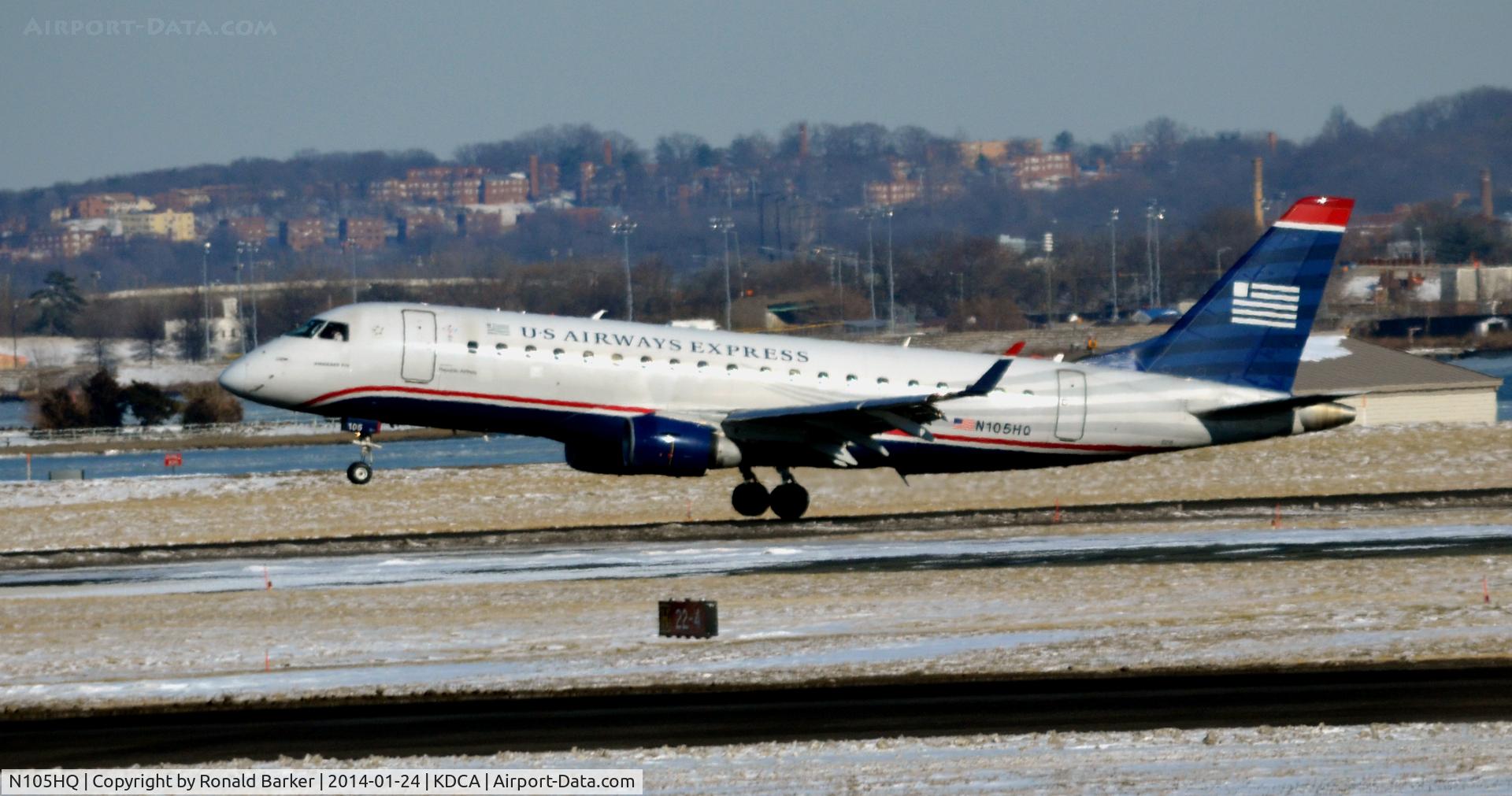 N105HQ, 2007 Embraer 175LR (ERJ-170-200LR) C/N 17000163, Landing National