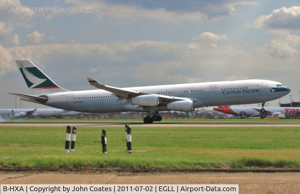 B-HXA, 1996 Airbus A340-313 C/N 136, Touchdown 27R