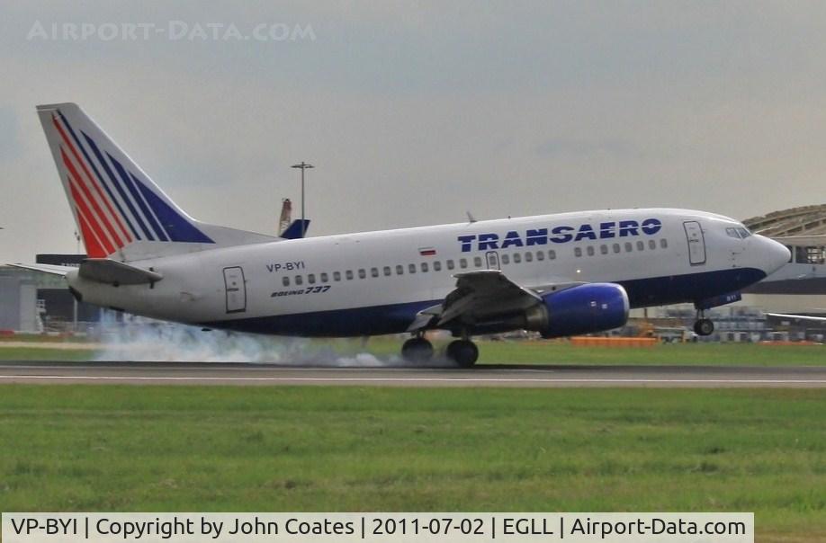 VP-BYI, 1998 Boeing 737-524 C/N 28921, Touchdown 27R