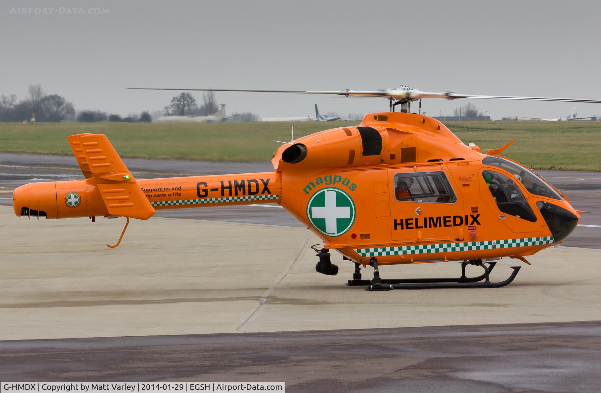G-HMDX, 2007 MD Helicopters MD-900 Explorer C/N 900-00121, About to depart SaxonAir......