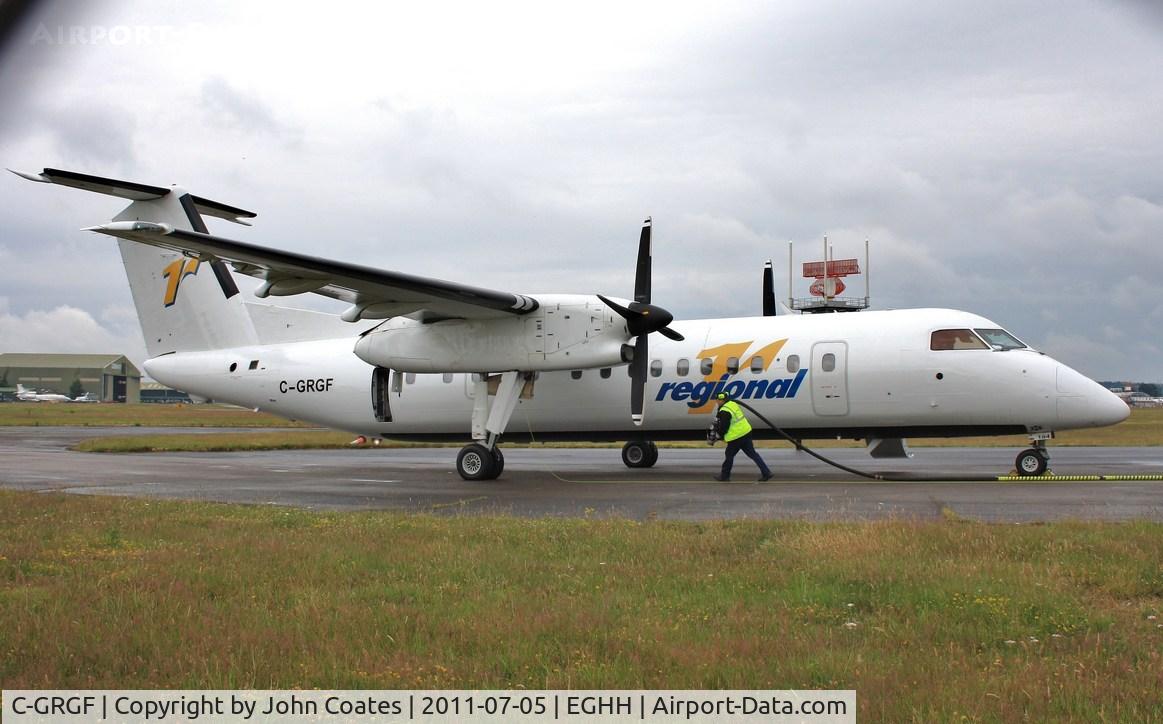 C-GRGF, De Havilland Canada DHC-8-301 Dash 8 C/N 184, About to be fuelled at Signatures