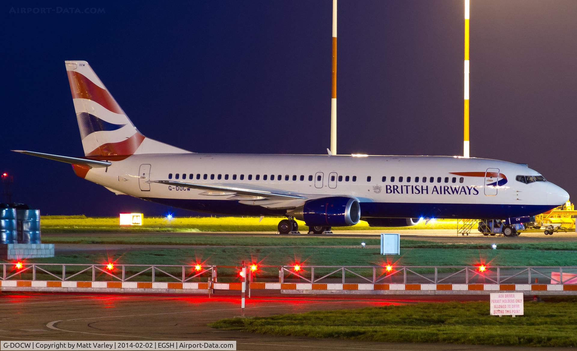 G-DOCW, 1992 Boeing 737-436 C/N 25856, Sat on stand 9 at NWI....