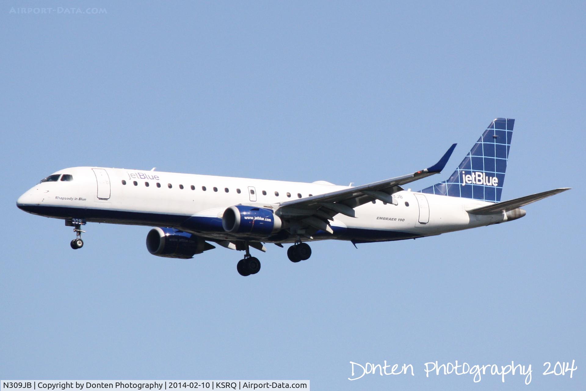 N309JB, Embraer ERJ-190-100 IGW 190AR C/N 19000289, JetBlue Flight 741 (N309JB) 