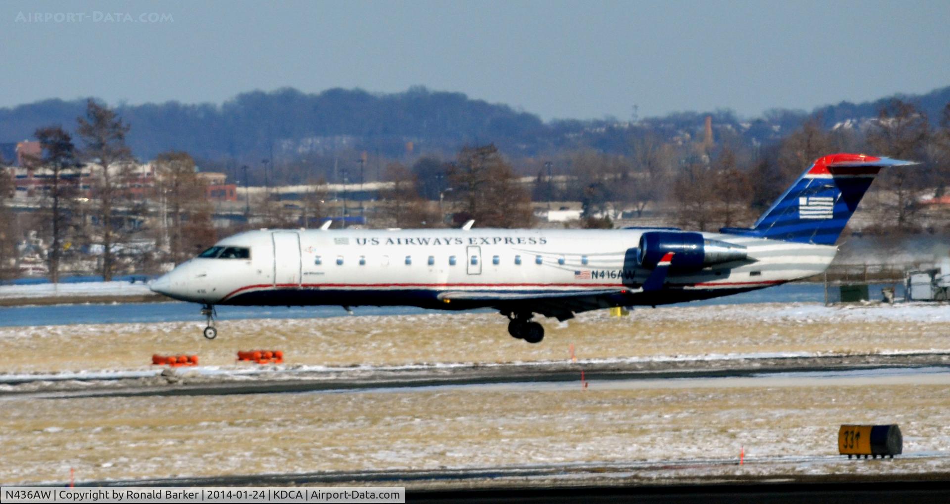 N436AW, 2002 Bombardier CRJ-200LR (CL-600-2B19) C/N 7734, Landing National