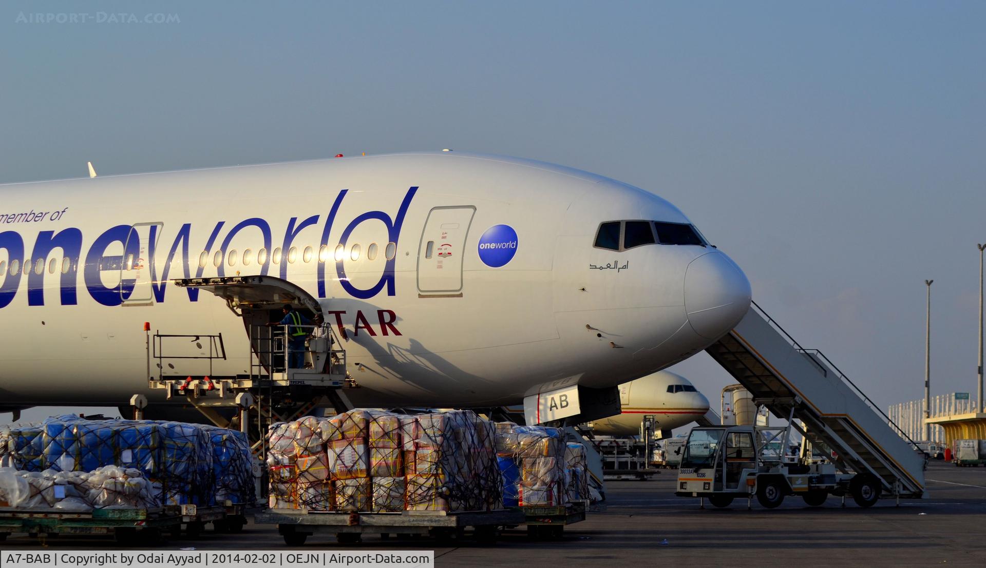 A7-BAB, 2007 Boeing 777-3DZ/ER C/N 36103, one world alliance paint on Qatari B777-300