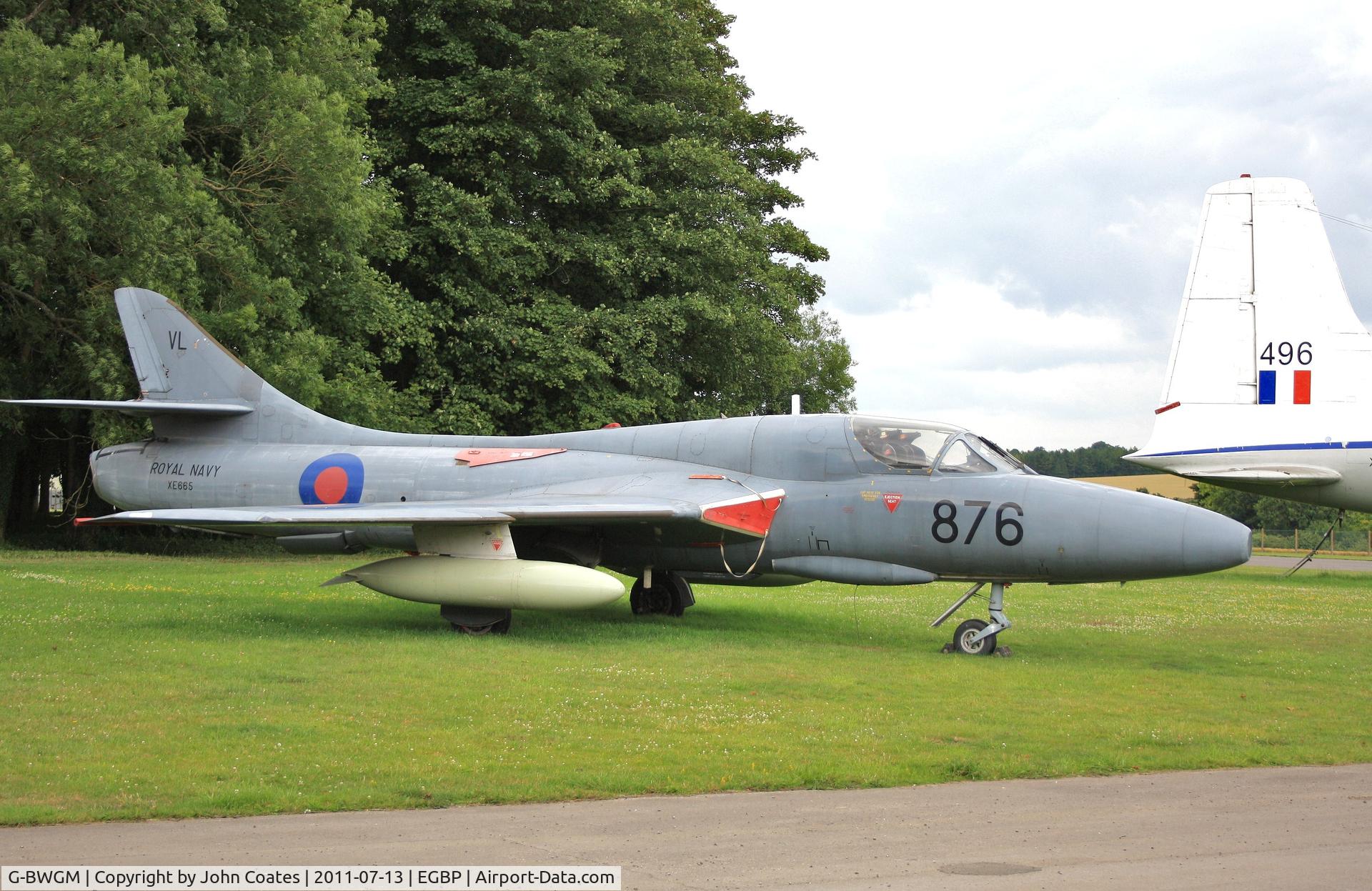 G-BWGM, 1955 Hawker Hunter T.8C C/N HABL-003008, Sitting guard at Delta Jets