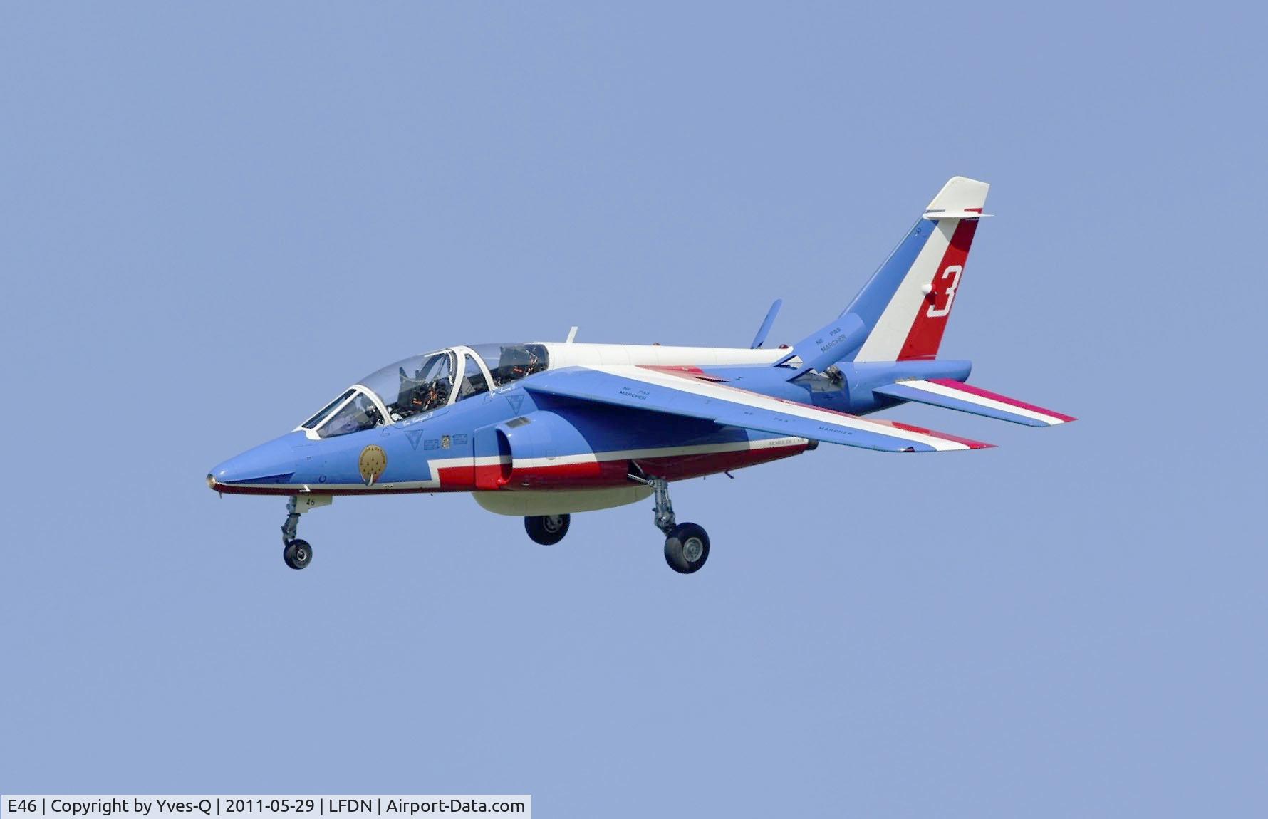 E46, Dassault-Dornier Alpha Jet E C/N E46, Dassault-Dornier Alpha Jet E (F-UHRF), Athos 03 of Patrouille de France 2011, Rochefort-St Agnant AB 721 (LFDN-RCO) Open day 2011