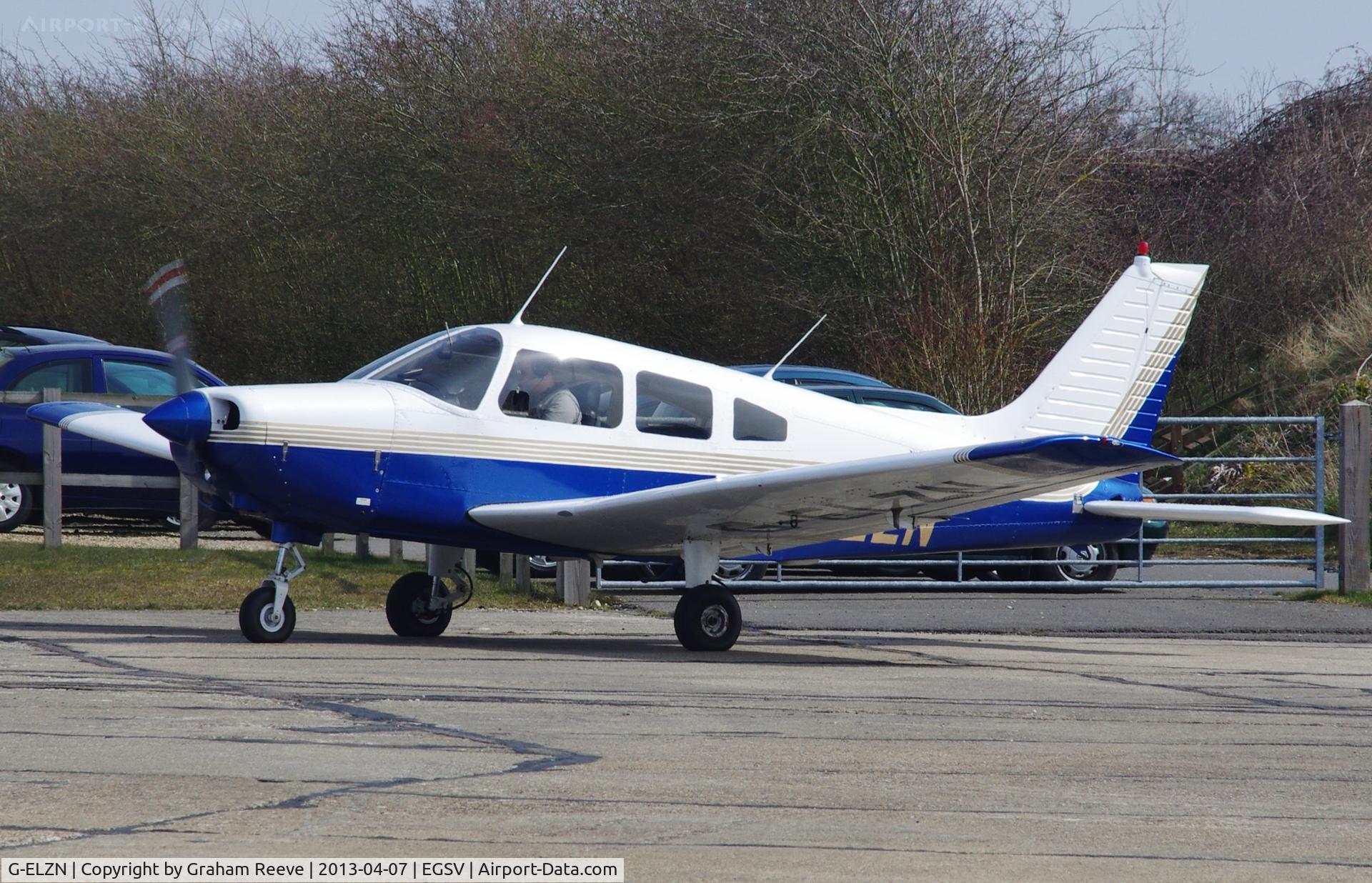 G-ELZN, 1984 Piper PA-28-161 Warrior II C/N 28-8416078, About to taxi ready for departure.