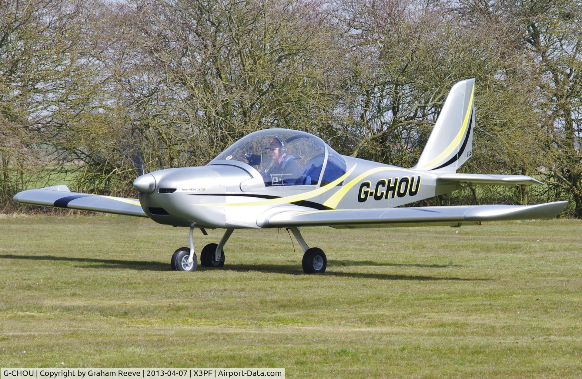 G-CHOU, 2012 Cosmik EV-97 TeamEurostar UK C/N 4102, About to depart.