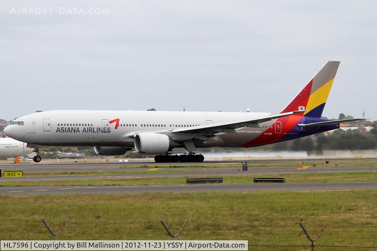 HL7596, 2001 Boeing 777-28E/ER C/N 28681, rolling and rotating on 16R