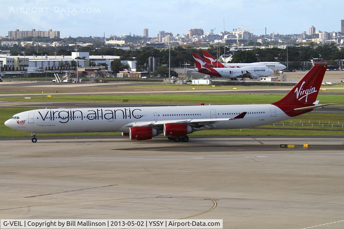 G-VEIL, 2004 Airbus A340-642 C/N 575, taxiing to 16R