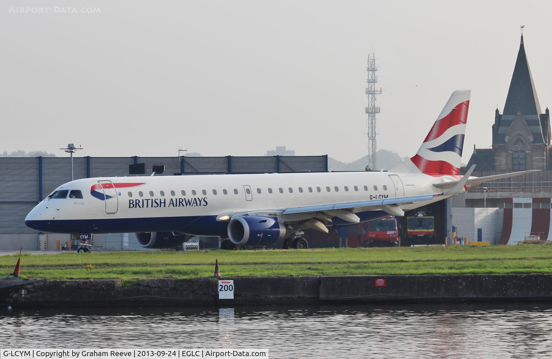 G-LCYM, 2010 Embraer 190SR (ERJ-190-100SR) C/N 19000351, About to take off.
