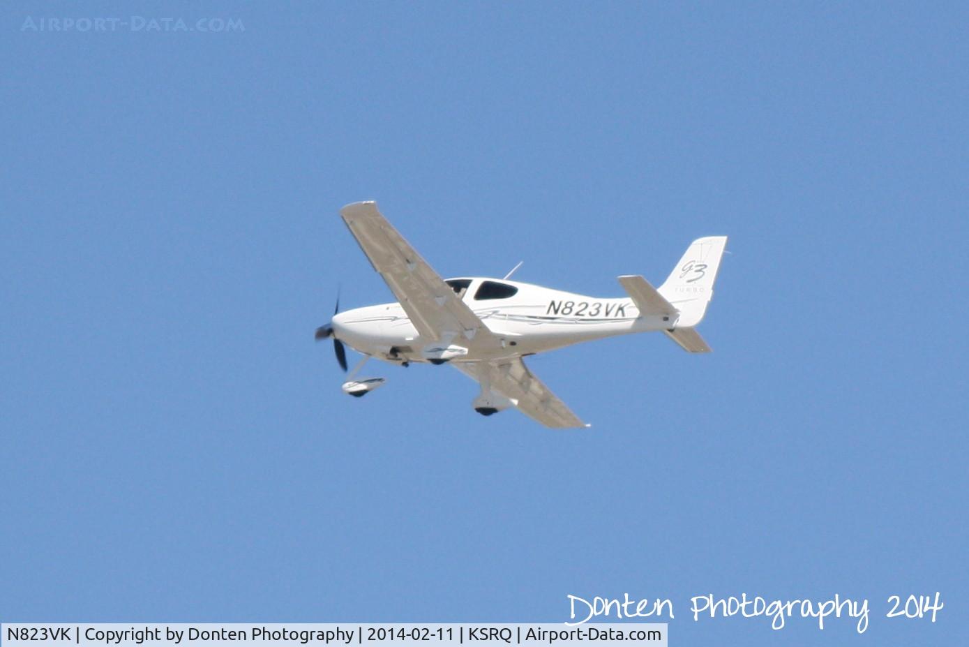N823VK, 2008 Cirrus SR22 C/N 3130, Cirrus SR-22 (N823VK) departs Sarasota-Bradenton International Airport
