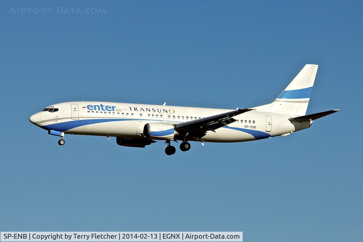 SP-ENB, 1994 Boeing 737-4Q8 C/N 26299, Enter Air 1994 Boeing 737-4Q8, c/n: 26299 landing at East Midlands