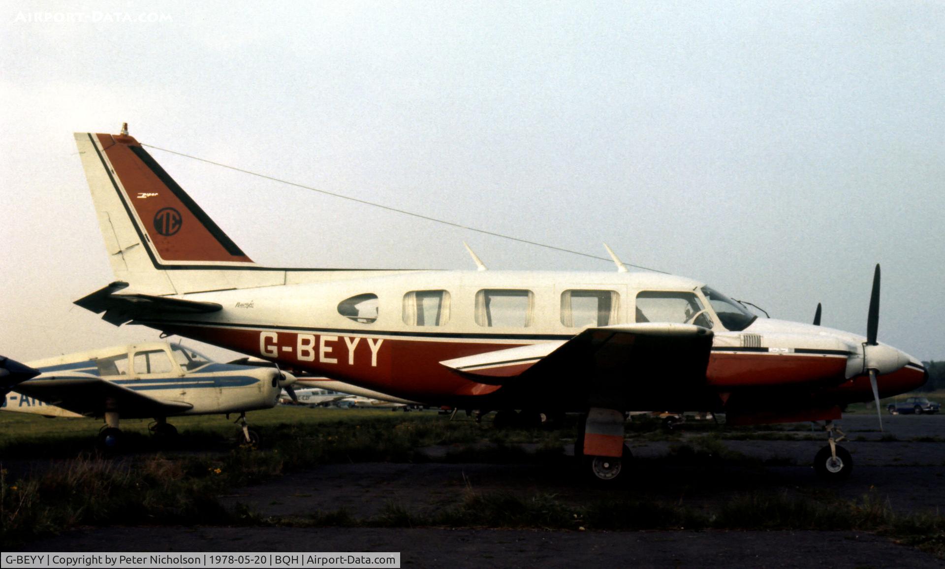 G-BEYY, 1973 Piper PA-31-310 Navajo Navajo C/N 31-7300957, PA-31 Turbo Navajo as seen at the 1978 Biggin Hill Airshow.