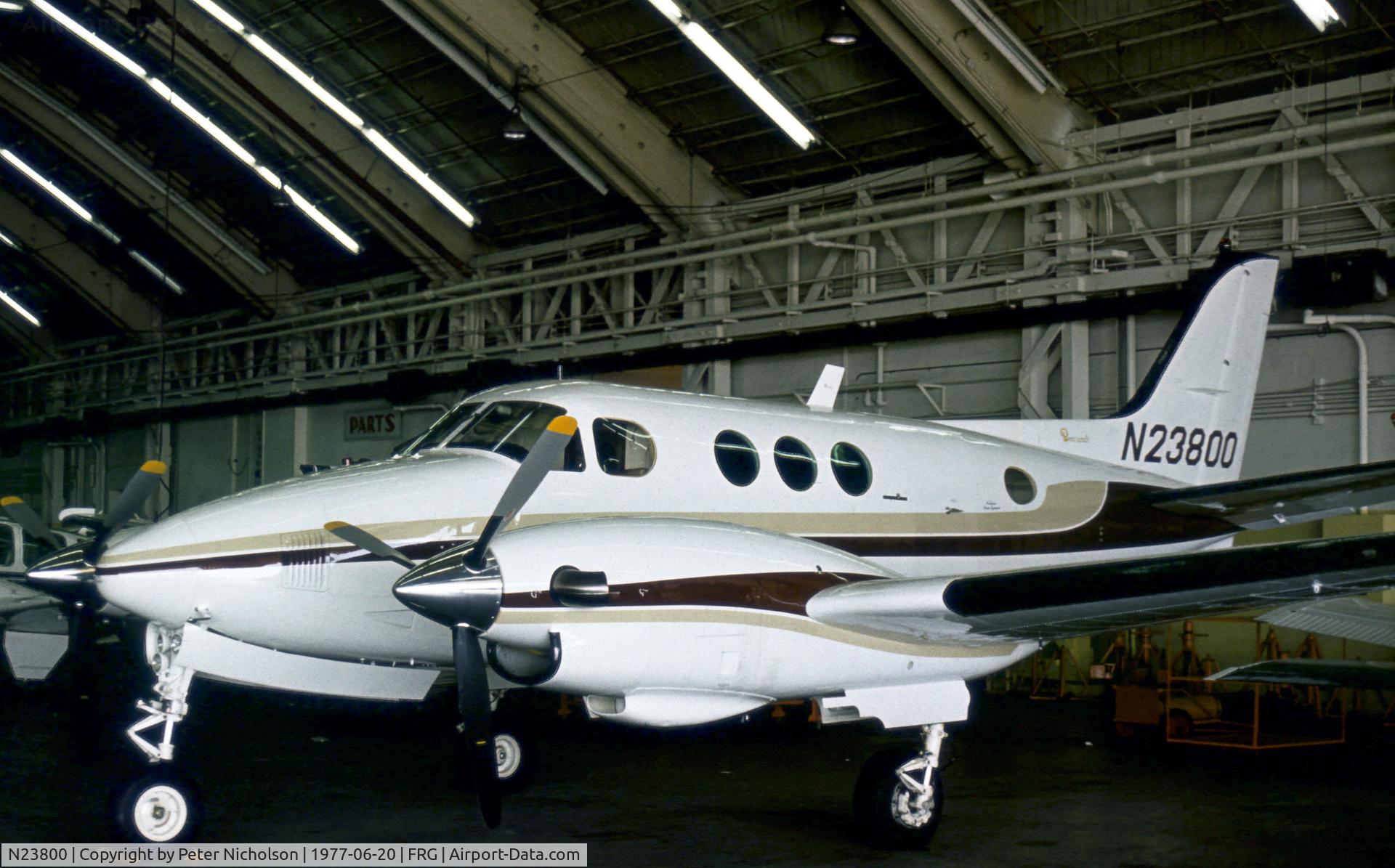 N23800, 1977 Beech E90 King Air C/N LW-238, King Air E90 as seen at Republic Airport on Long Island in the Summer of 1977.