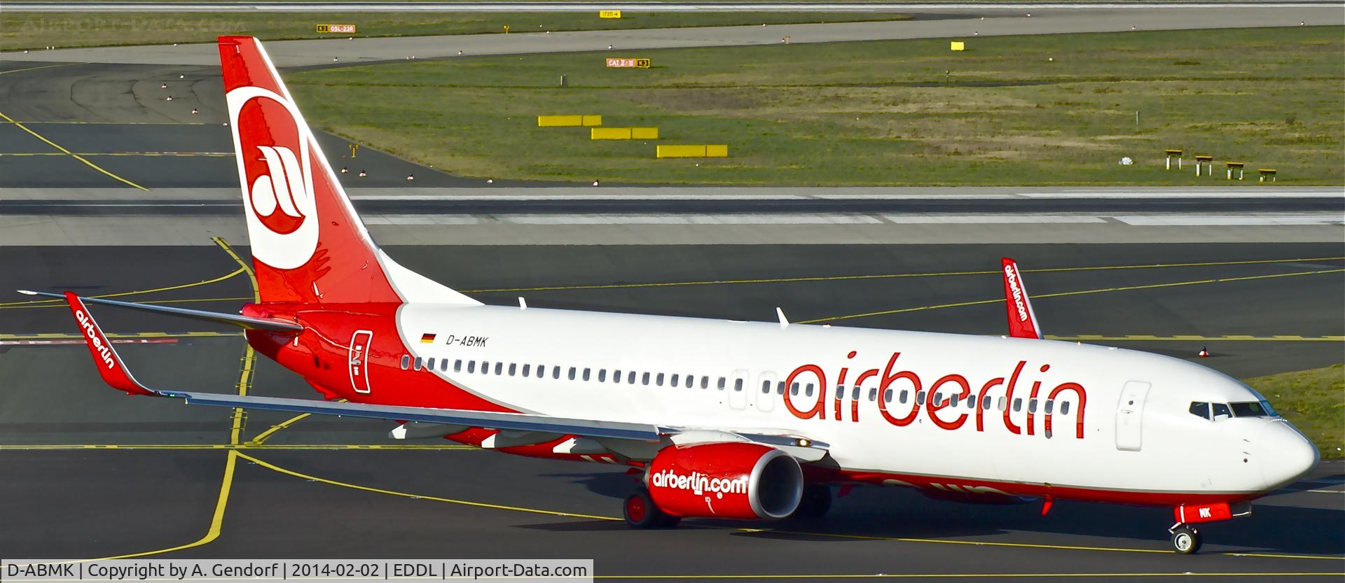 D-ABMK, 2012 Boeing 737-86J C/N 37772, Air Berlin, seen here shortly after landing at Düsseldorf Int'(EDDL)