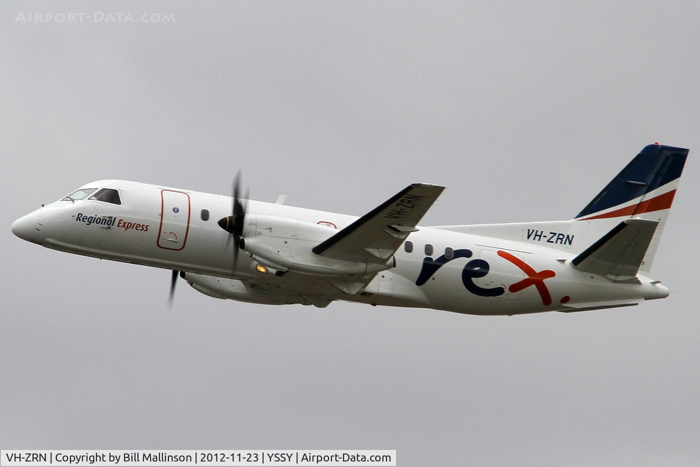 VH-ZRN, 1996 Saab 340B C/N 340B393, away early from 16R
