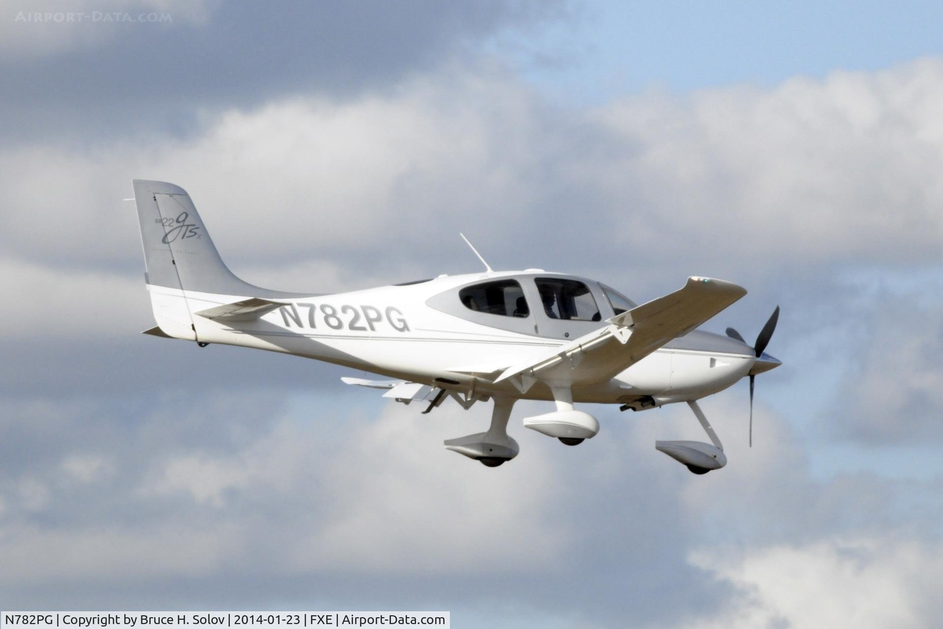 N782PG, 2008 Cirrus SR22 GTS C/N 3204, Landing on runway 8 at FXE