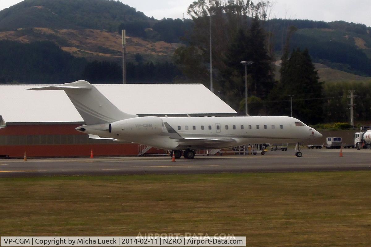 VP-CGM, 2009 Bombardier BD-700-1A11 Global 5000 C/N 9372, At Rotorua