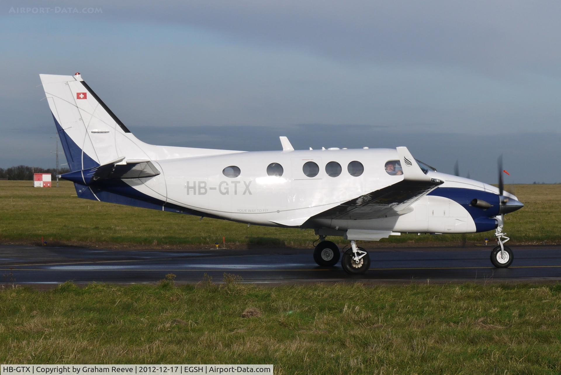 HB-GTX, 2011 Hawker Beechcraft C90GTI King Air C/N LJ-2032, About to depart.