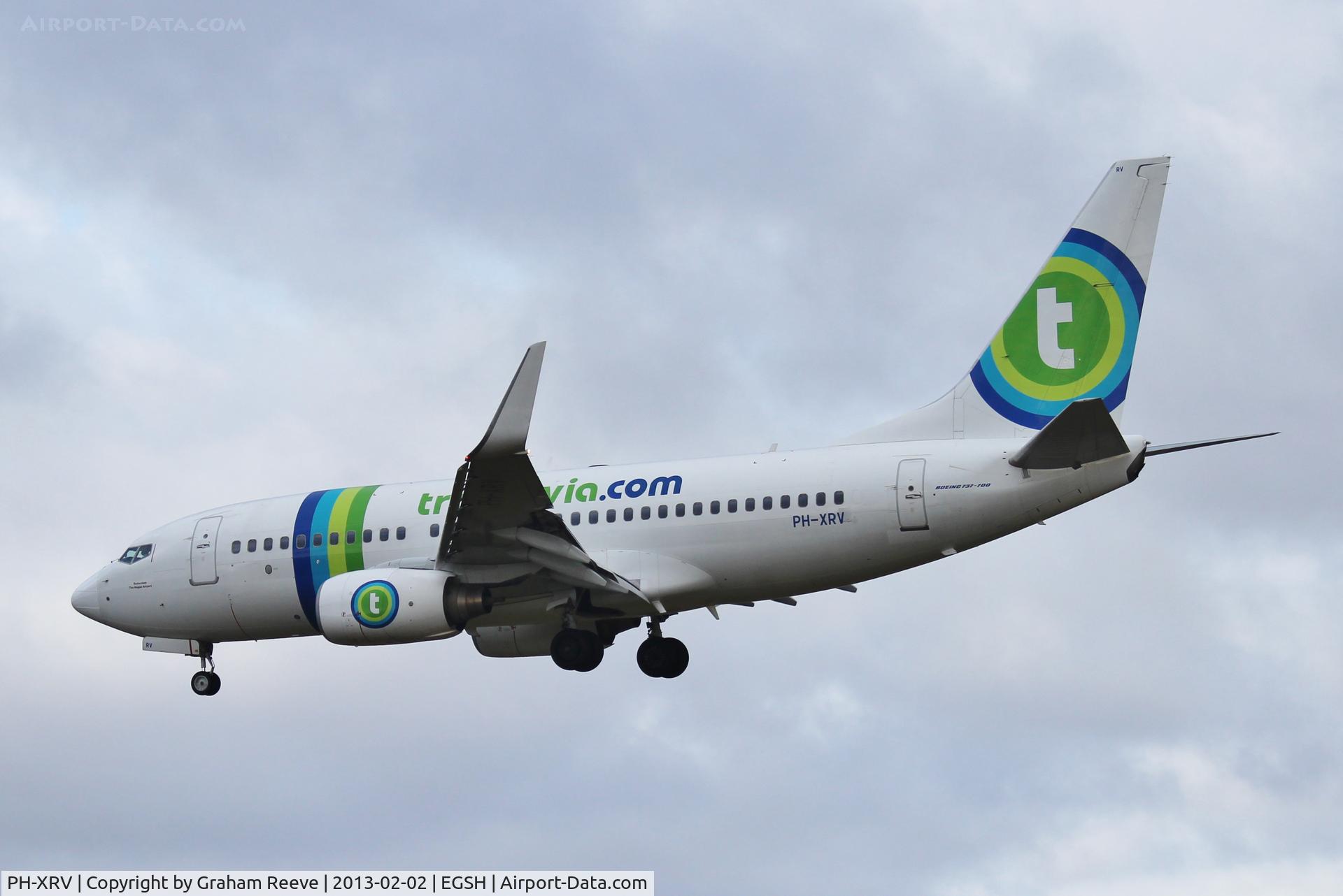PH-XRV, 2005 Boeing 737-7K2 C/N 34170, About to touch down.