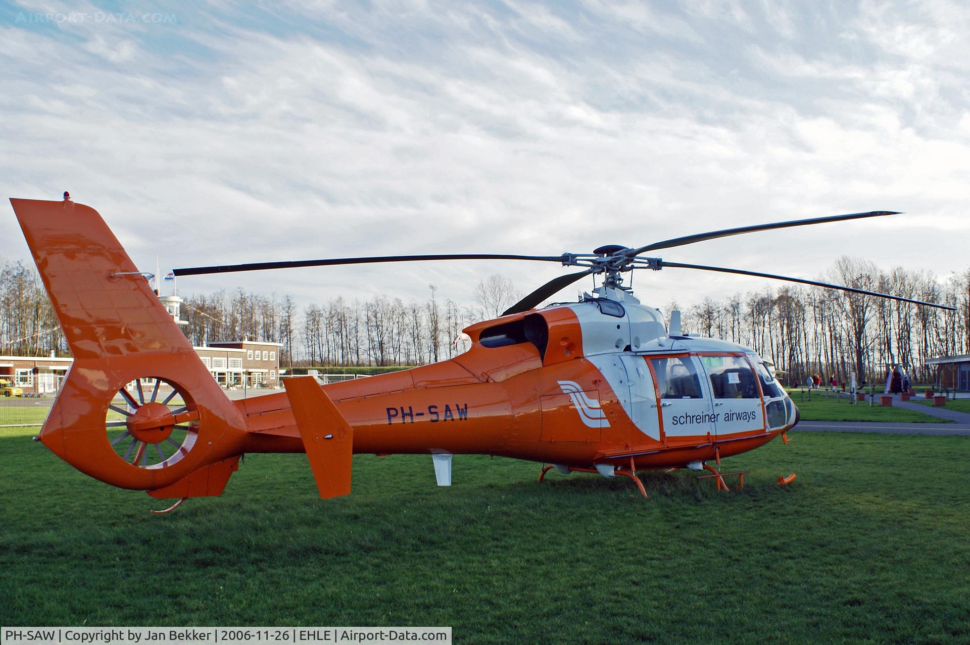 PH-SAW, Aérospatiale SA-365C-1 Dauphin 2 C/N 5053, On display at the Aviodrome Museum