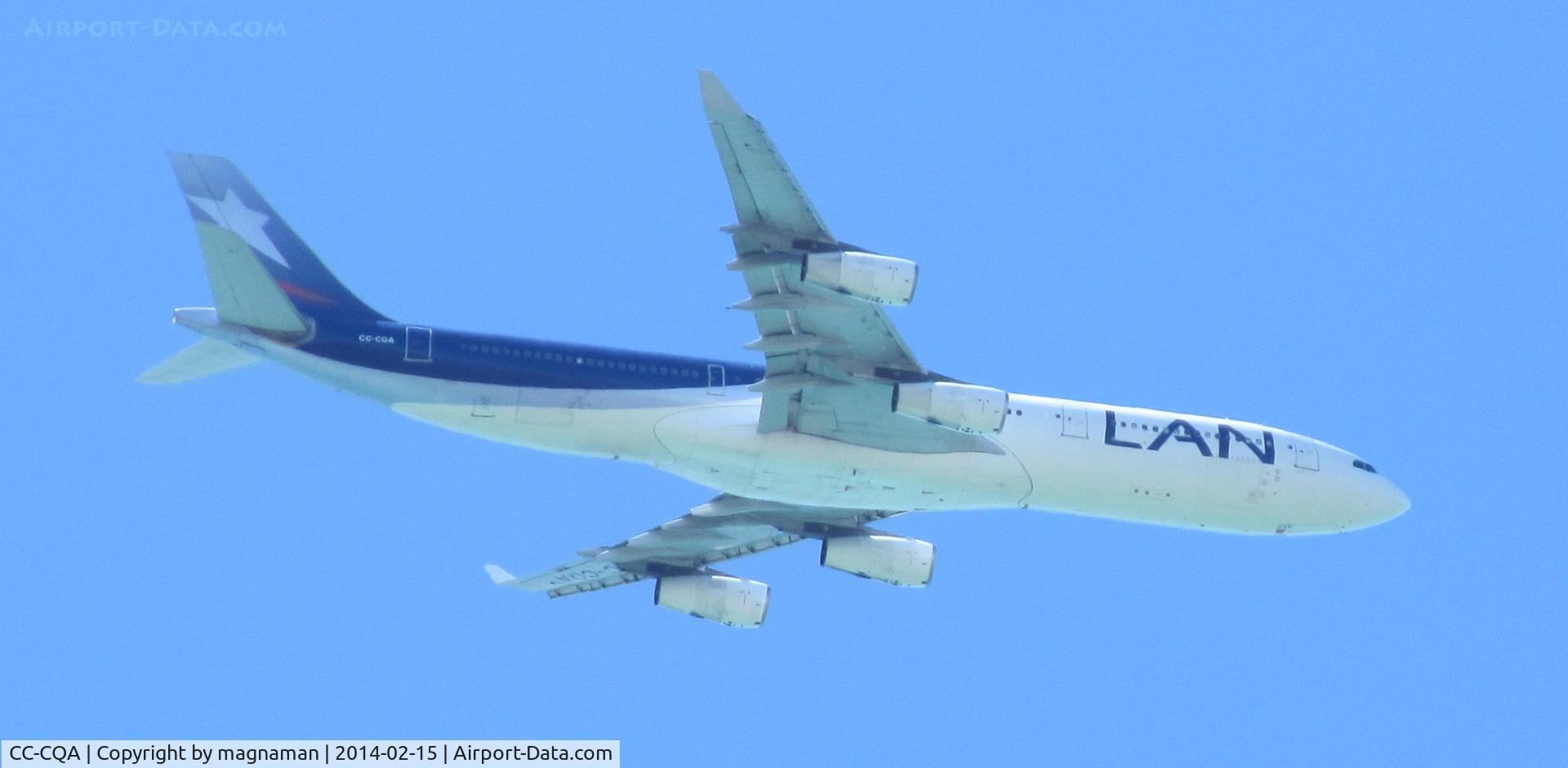 CC-CQA, 2000 Airbus A340-313X C/N 359, Flying over back garden at Mellons Bay on way into Auckland