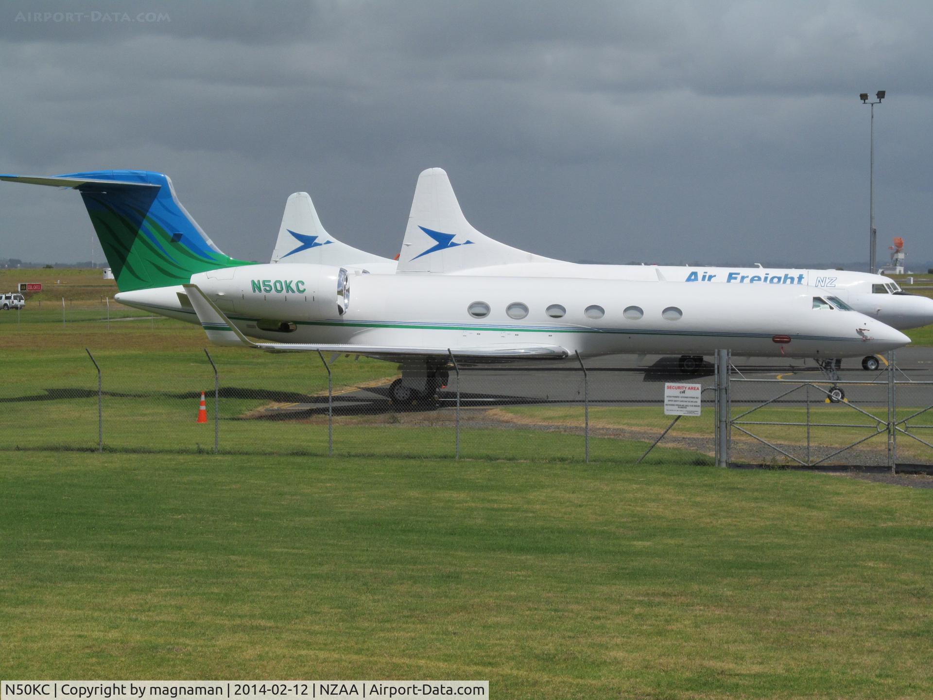 N50KC, 2001 Gulfstream Aerospace G-V C/N 659, At AKL on cargo ramp
