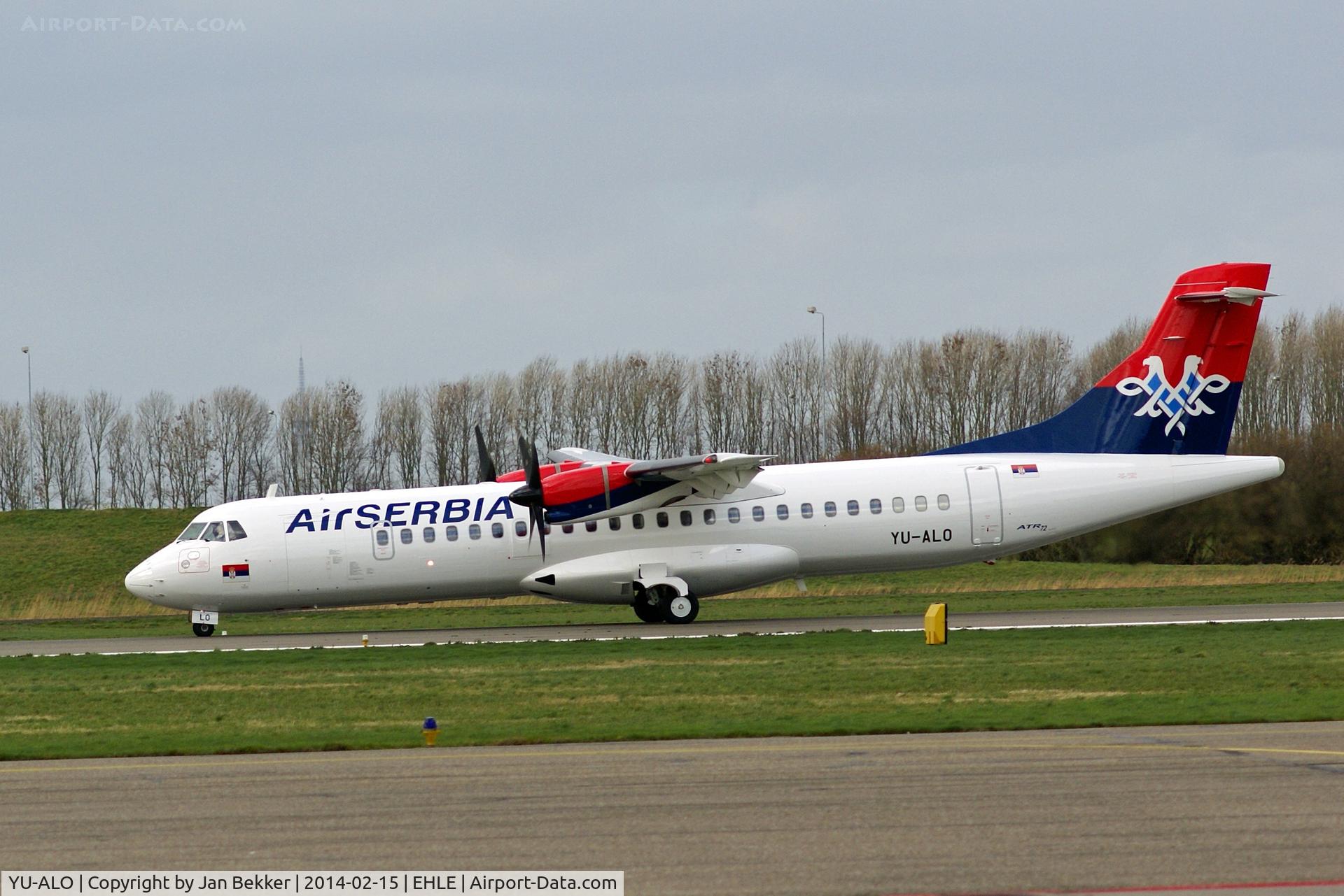 YU-ALO, 1990 ATR 72-202 C/N 186, Taking off from Lelystad Airport in its new livery for its Homebase Belgrade.