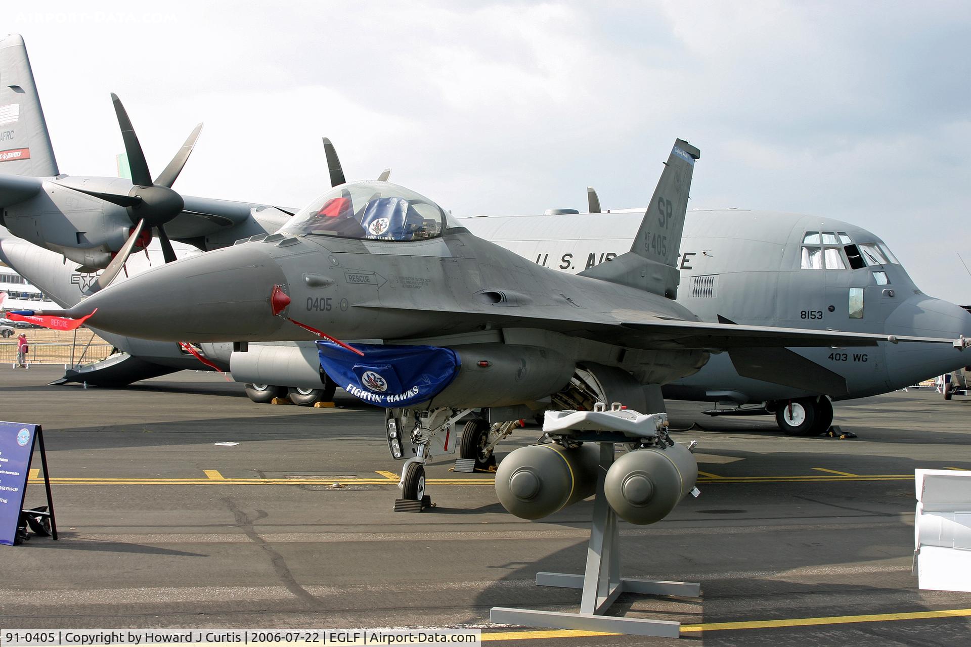 91-0405, 1994 General Dynamics F-16CJ Fighting Falcon C/N CC-103, 23rd FS, USAFE.