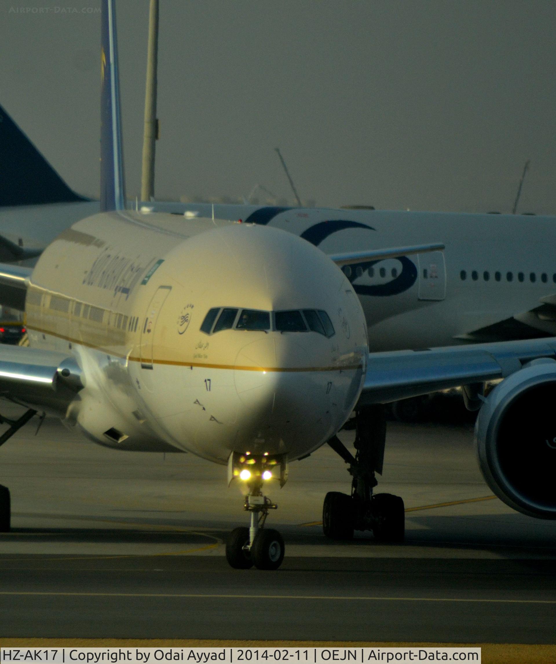 HZ-AK17, 2013 Boeing 777-368/ER C/N 41054, after push back  and start taxi to the active