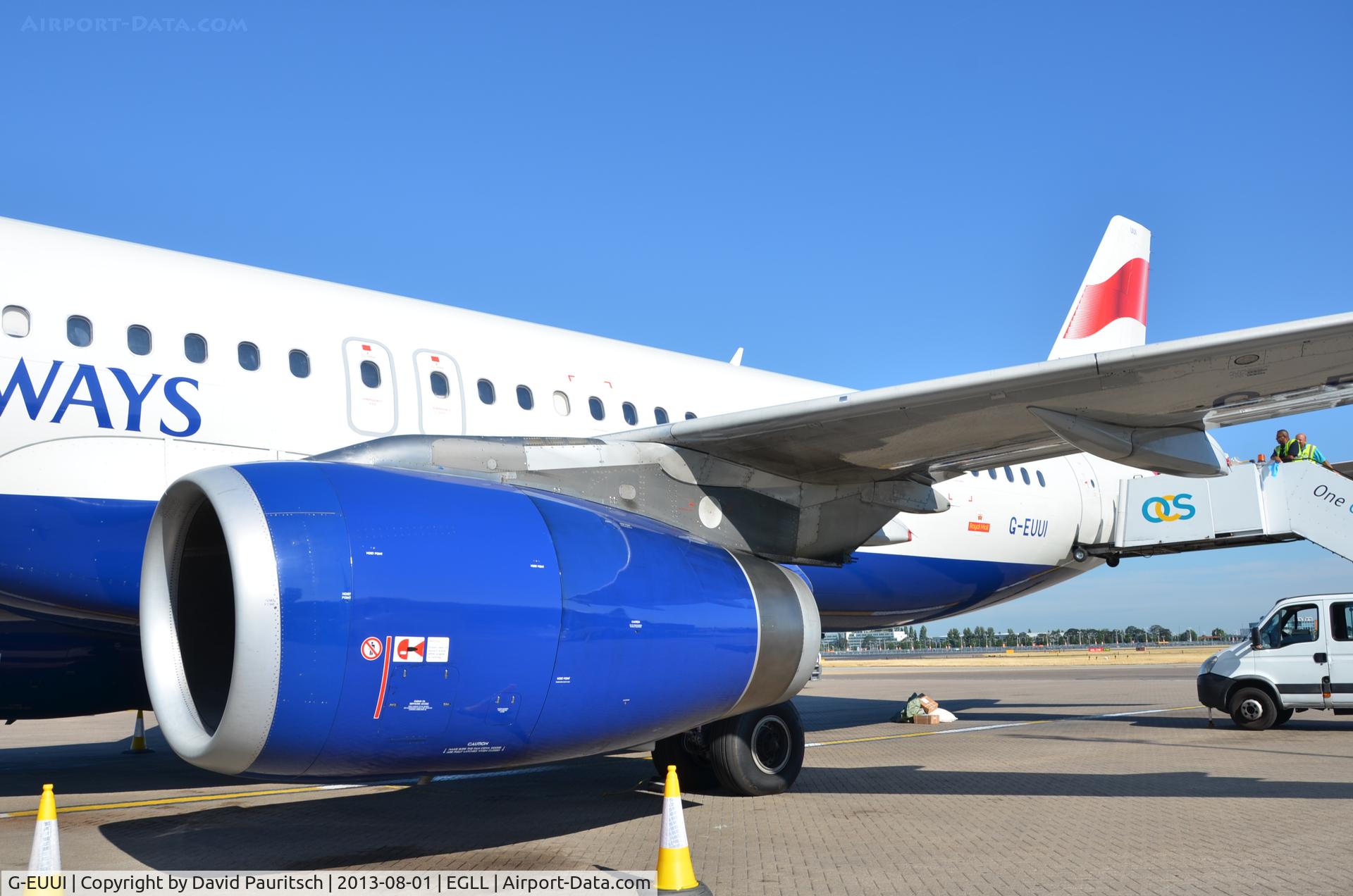 G-EUUI, 2002 Airbus A320-232 C/N 1871, Just arrived from Vienna.