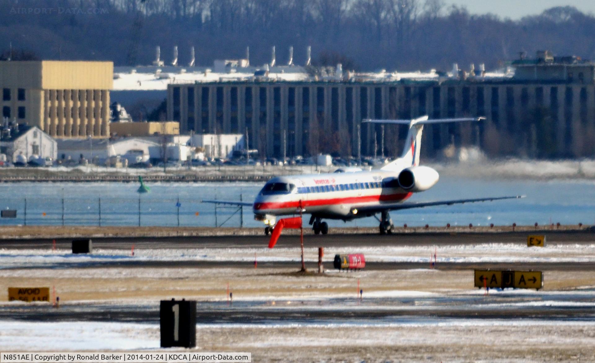 N851AE, 2003 Embraer ERJ-140LR (EMB-135KL) C/N 145734, Number one for takeoff National