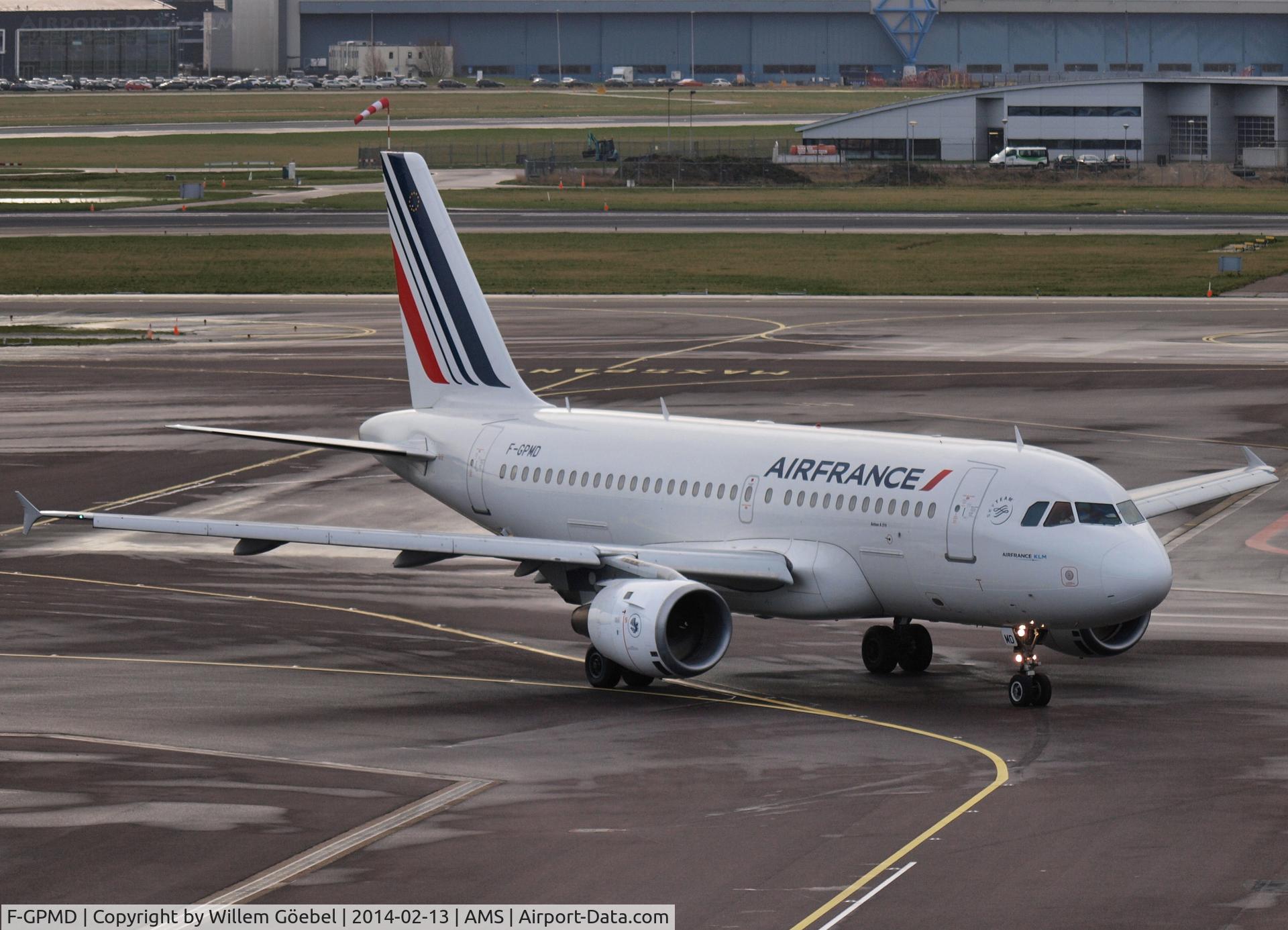 F-GPMD, 1993 Airbus A319-113 C/N 618, Taxi to the gate Schiphol Airport