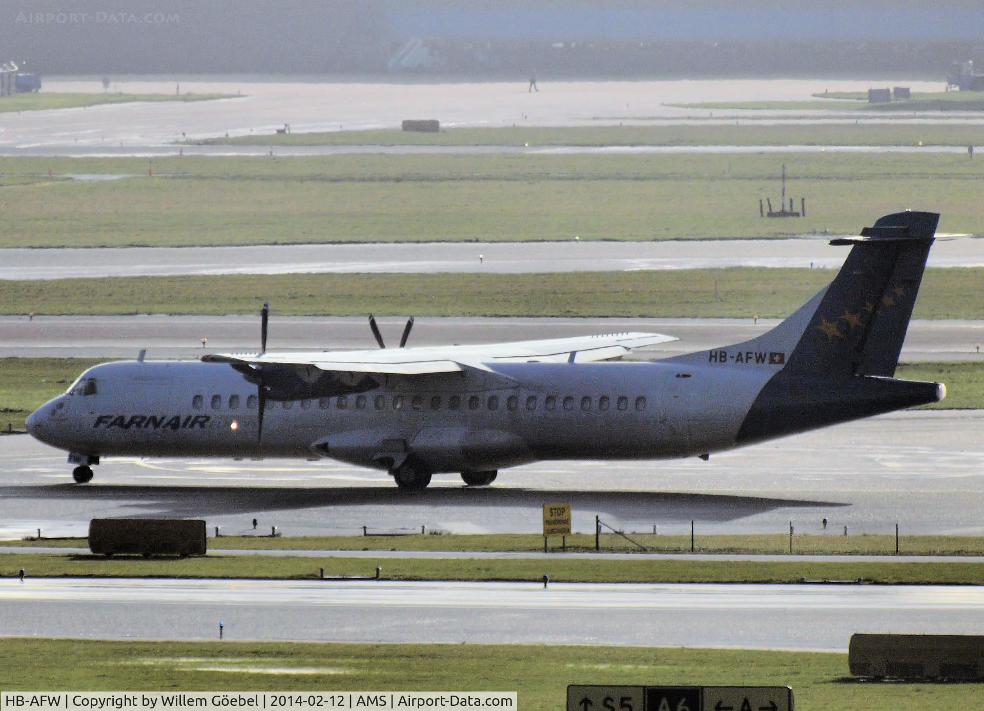 HB-AFW, 2009 ATR 72-212A C/N 870, Taxi to runway 18L of Schiphol Airport