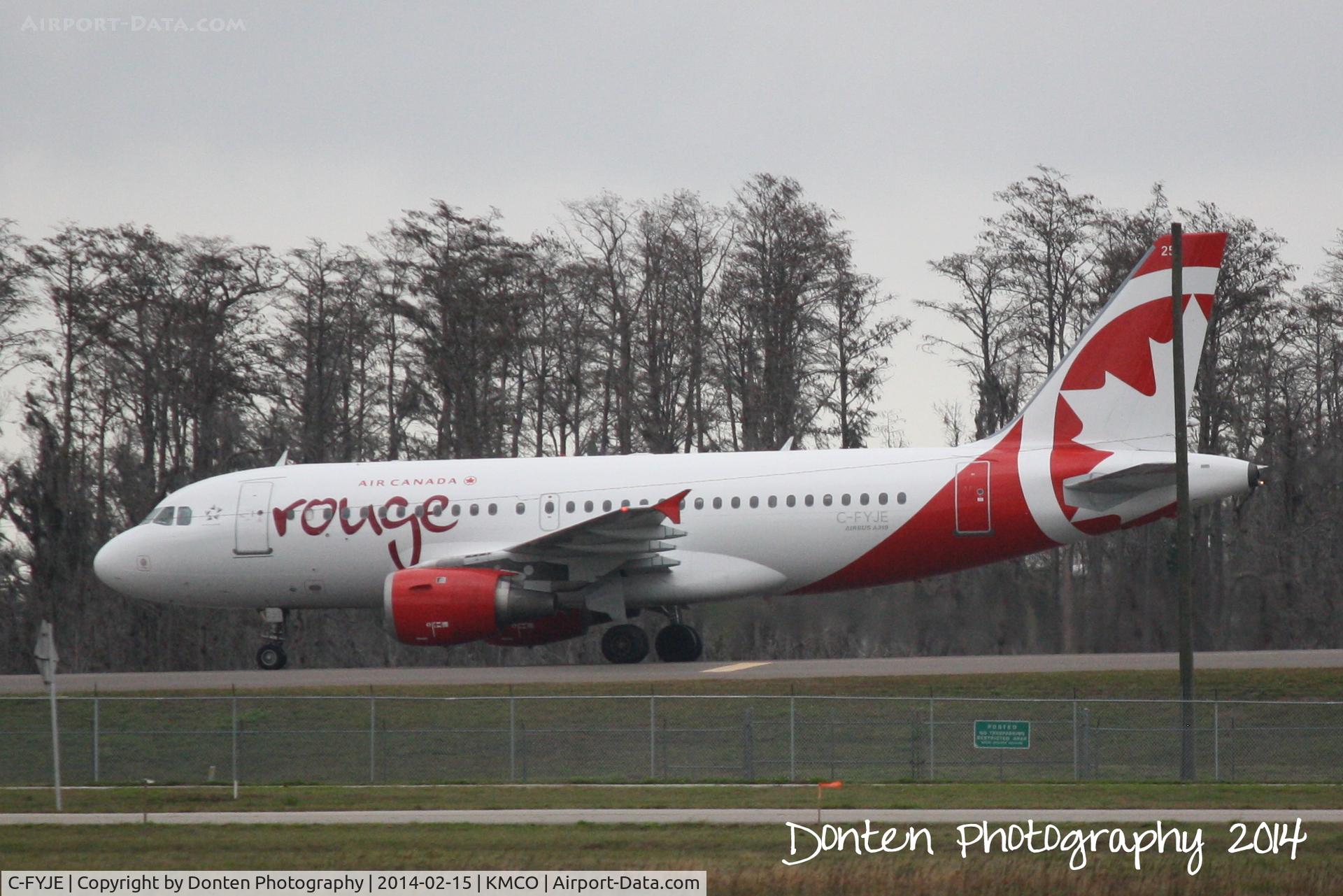 C-FYJE, 1996 Airbus A319-114 C/N 656, Air Canada Rouge Flight 1860 (C-FYJE) arrives at Orlando International Airport following a flight from Toronto-Pearson International Airport