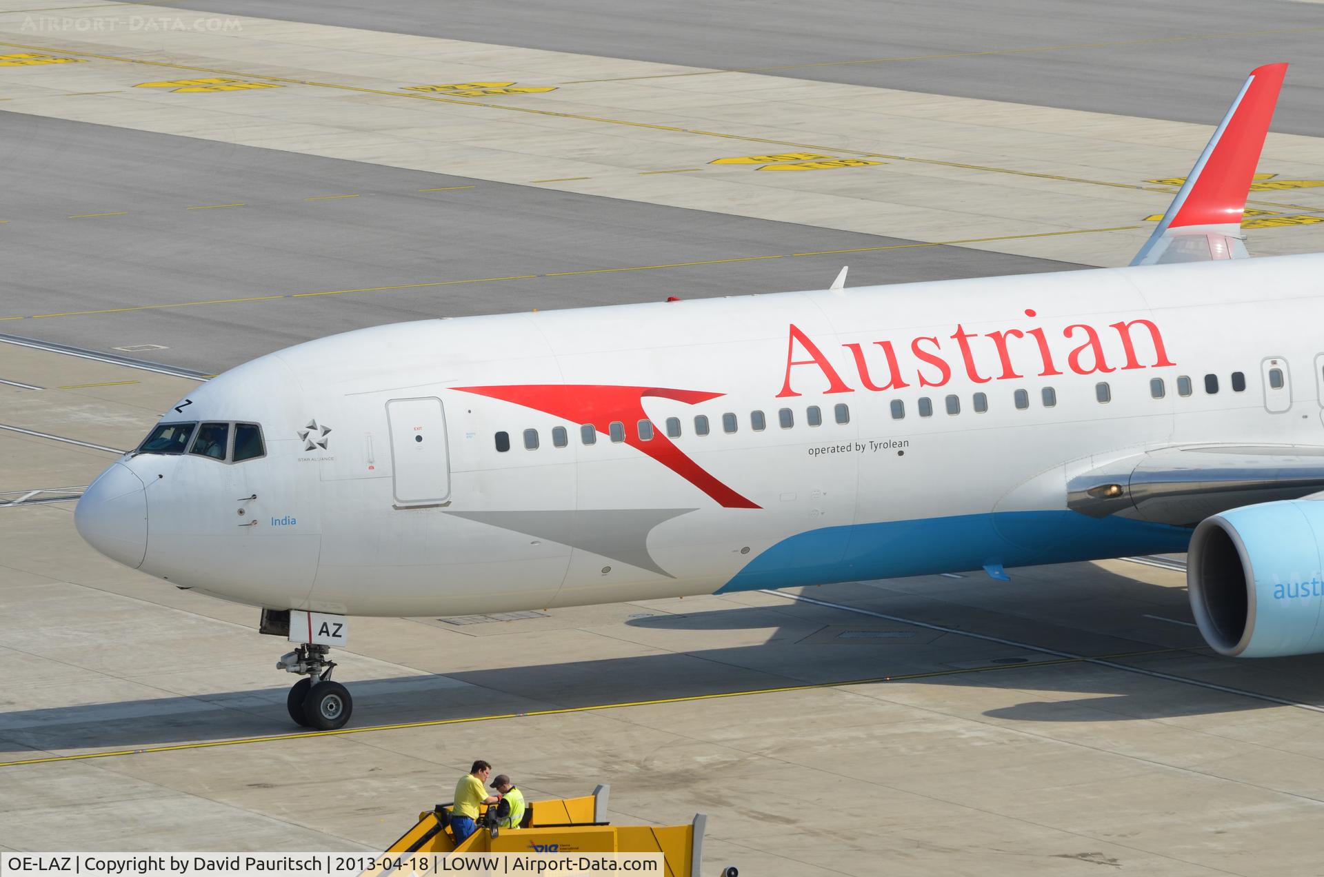 OE-LAZ, 1999 Boeing 767-3Z9 C/N 30331, Just arrived from Beijing.
