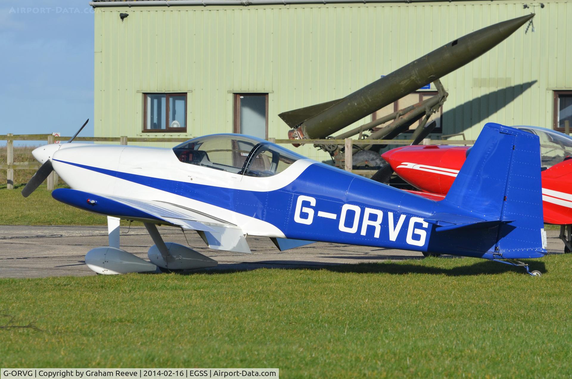 G-ORVG, 2001 Vans RV-6 C/N PFA 181A-13509, Parked at Old Buckenham.