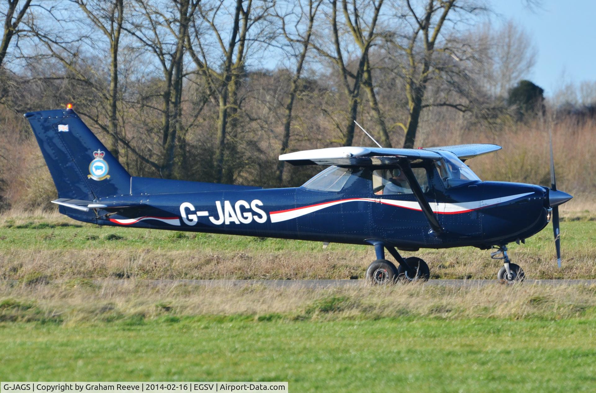 G-JAGS, 1973 Reims FRA150L Aerobat C/N 0167, Just landed.