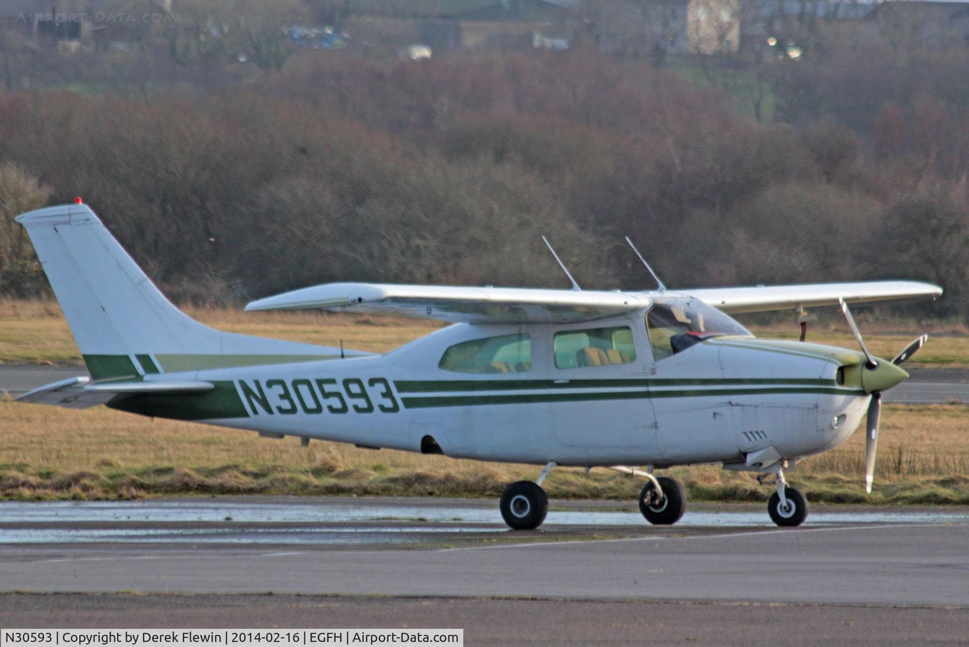 N30593, 1973 Cessna 210L Centurion C/N 21059938, Visiting Cessna 210L seen at EGFH.