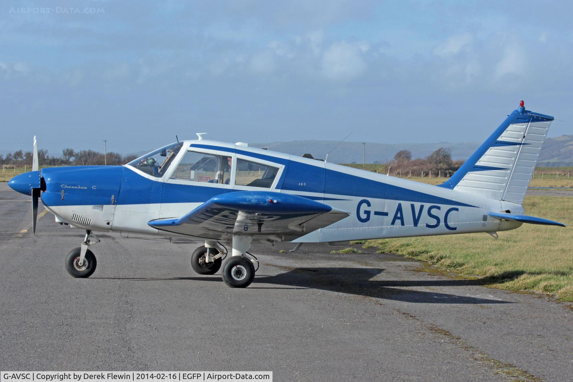 G-AVSC, 1967 Piper PA-28-180 Cherokee C/N 28-4193, Visiting Cherokee seen at EGFP.