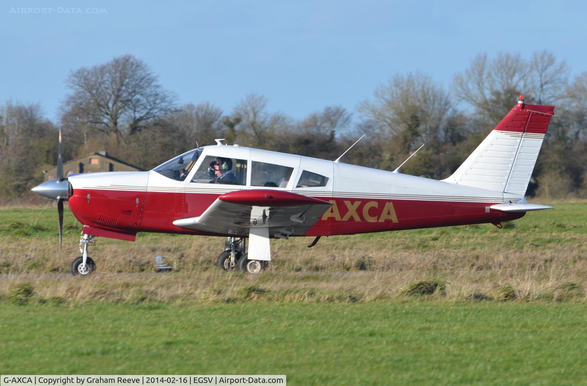 G-AXCA, 1969 Piper PA-28R-200 Cherokee Arrow C/N 28R-35053, Taking off from Old Buckenham.