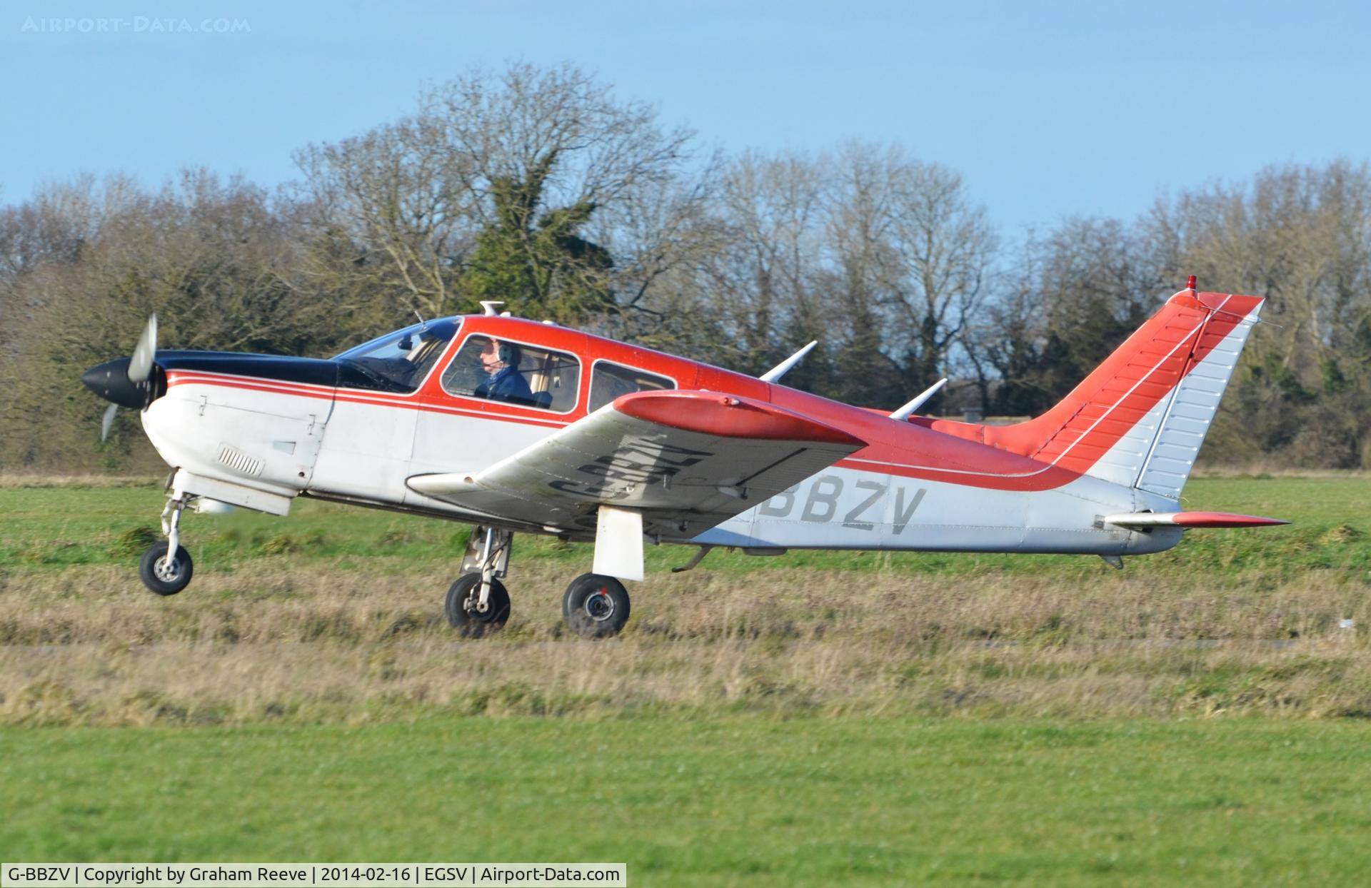 G-BBZV, 1973 Piper PA-28R-200-2 Cherokee Arrow II C/N 28R-7435105, Just getting airbourne.