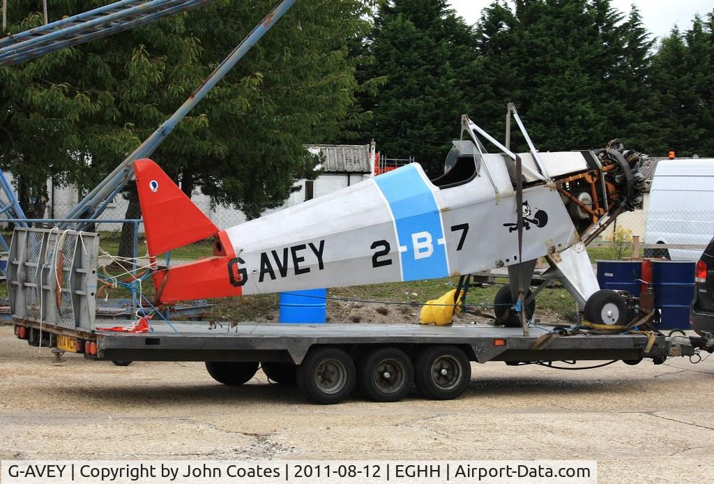 G-AVEY, 1970 Currie Super Wot C/N PFA 3006, Arriving at the paintshop