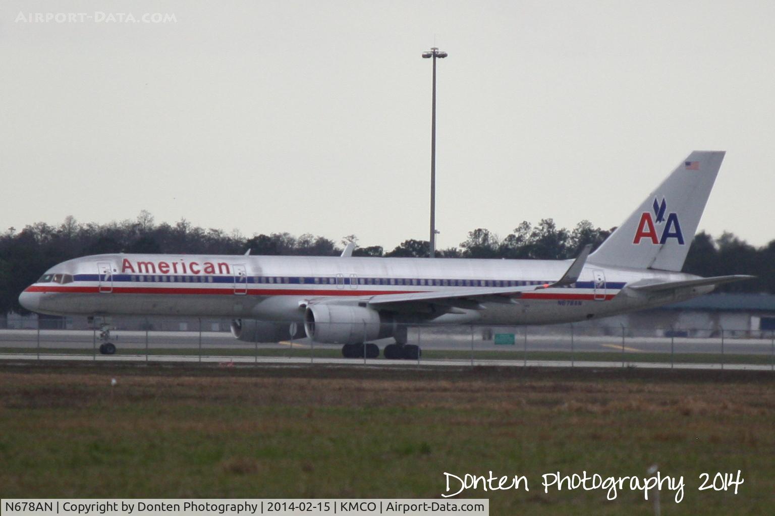N678AN, 1998 Boeing 757-223 C/N 29428, American Flight 205 (N678AN) departs Orlando International Airport enroute to Los Angeles International Airport