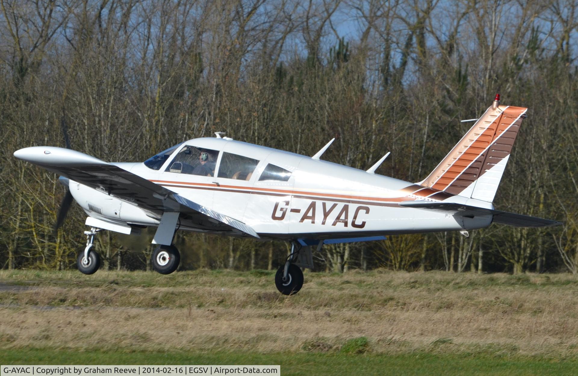 G-AYAC, 1969 Piper PA-28R-200 Cherokee Arrow C/N 28R-35606, Just airbourne.
