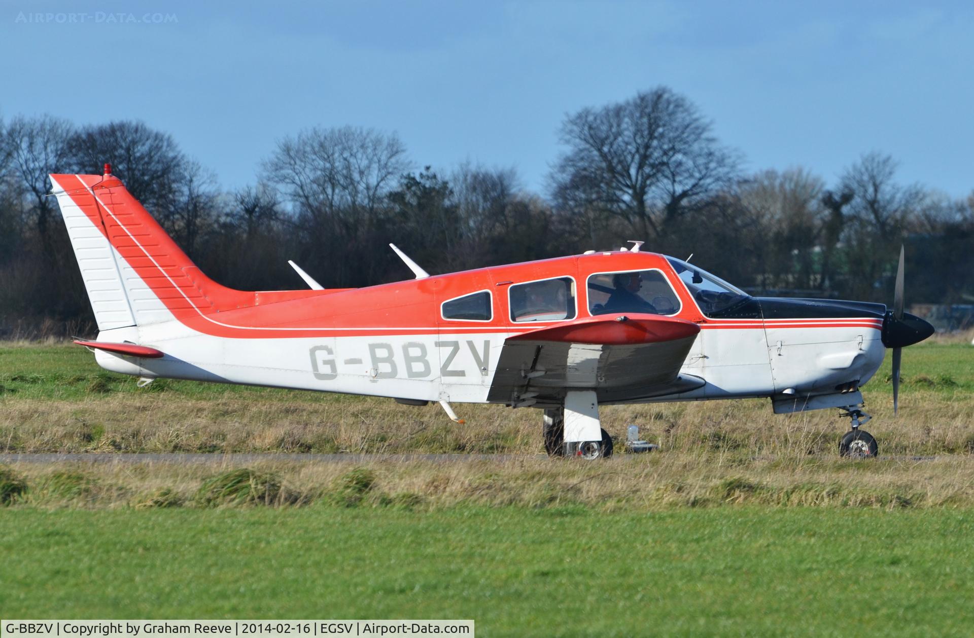 G-BBZV, 1973 Piper PA-28R-200-2 Cherokee Arrow II C/N 28R-7435105, Just landed.