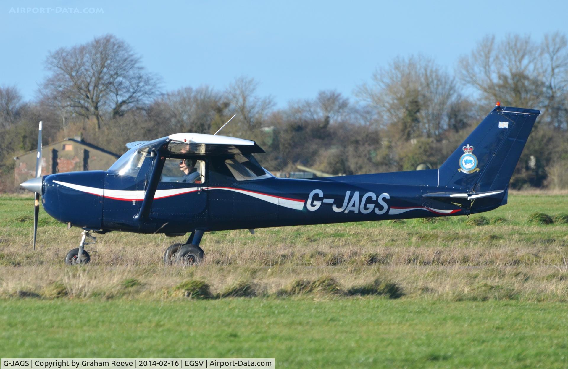 G-JAGS, 1973 Reims FRA150L Aerobat C/N 0167, Just landed.