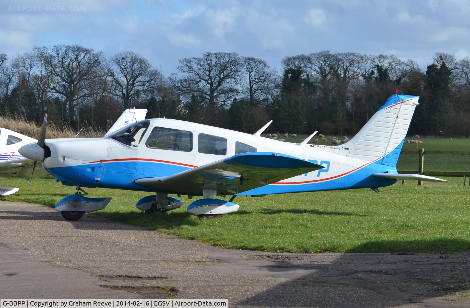 G-BBPP, 1973 Piper PA-28-180 Cherokee Archer C/N 28-7405007, Parked at Old Buckenham.